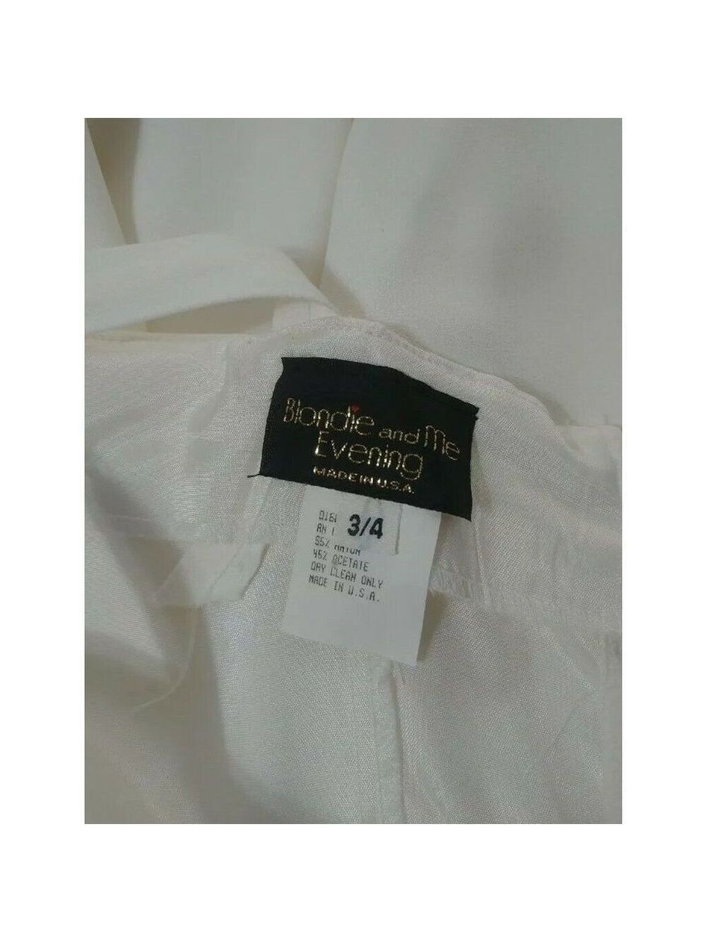 1996 Nice Vintage 90's Y2K Formal Prom Party Dress Size 3/4 Cream Classic - Picture 6 of 11